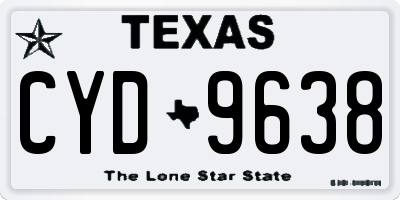 TX license plate CYD9638
