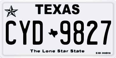 TX license plate CYD9827