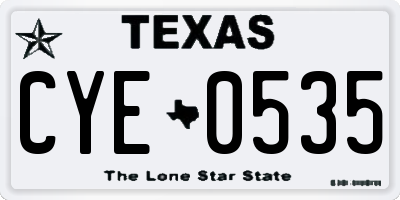 TX license plate CYE0535