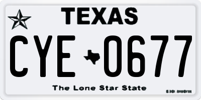 TX license plate CYE0677