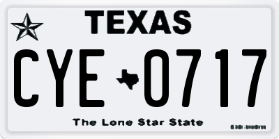 TX license plate CYE0717