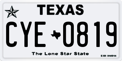 TX license plate CYE0819