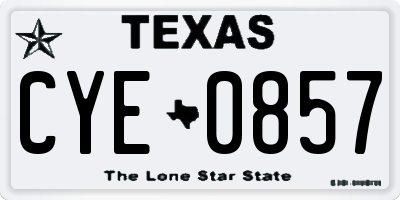 TX license plate CYE0857