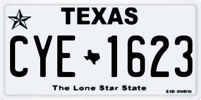TX license plate CYE1623