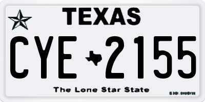 TX license plate CYE2155