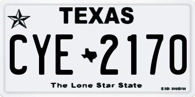 TX license plate CYE2170