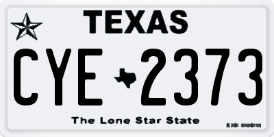 TX license plate CYE2373