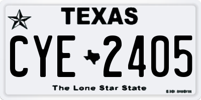TX license plate CYE2405