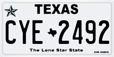 TX license plate CYE2492