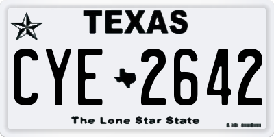 TX license plate CYE2642