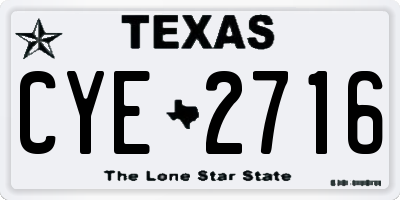 TX license plate CYE2716