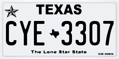 TX license plate CYE3307