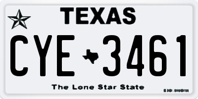 TX license plate CYE3461