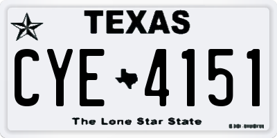 TX license plate CYE4151