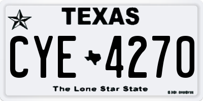 TX license plate CYE4270