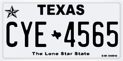 TX license plate CYE4565