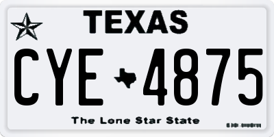 TX license plate CYE4875