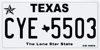 TX license plate CYE5503