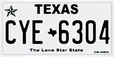 TX license plate CYE6304