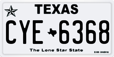 TX license plate CYE6368