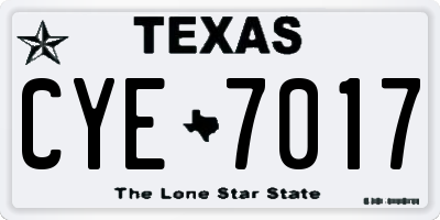 TX license plate CYE7017