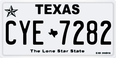 TX license plate CYE7282