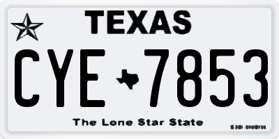 TX license plate CYE7853