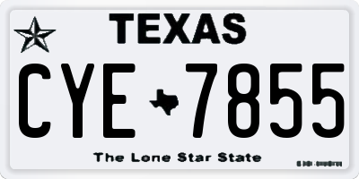 TX license plate CYE7855