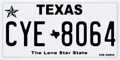 TX license plate CYE8064