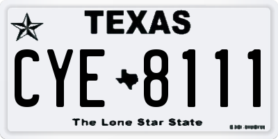 TX license plate CYE8111