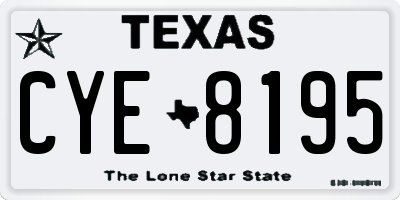 TX license plate CYE8195