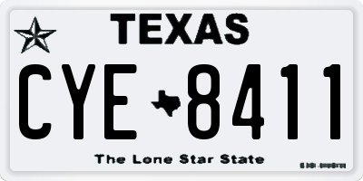 TX license plate CYE8411