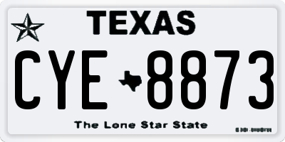 TX license plate CYE8873