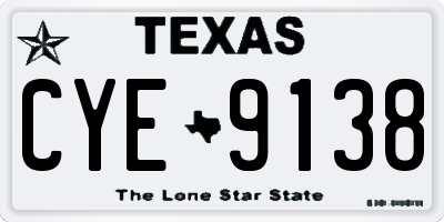 TX license plate CYE9138