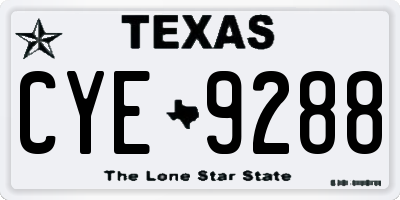 TX license plate CYE9288