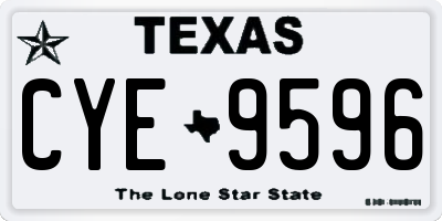 TX license plate CYE9596