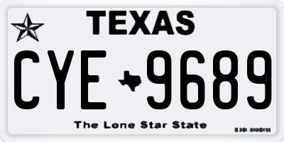TX license plate CYE9689