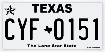 TX license plate CYF0151