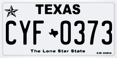 TX license plate CYF0373