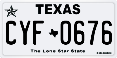 TX license plate CYF0676
