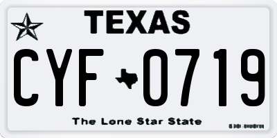 TX license plate CYF0719