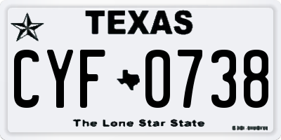 TX license plate CYF0738