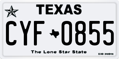 TX license plate CYF0855