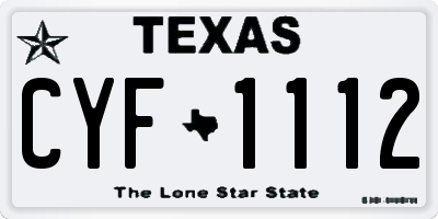 TX license plate CYF1112