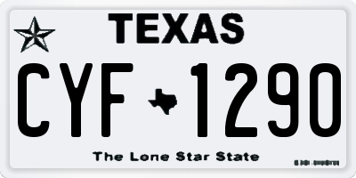 TX license plate CYF1290
