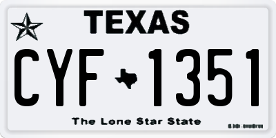 TX license plate CYF1351