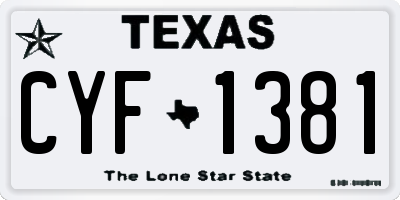 TX license plate CYF1381