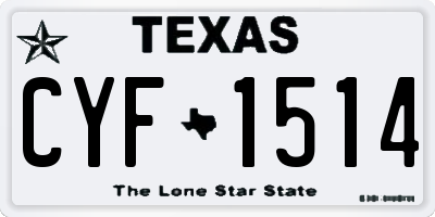TX license plate CYF1514
