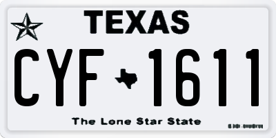 TX license plate CYF1611
