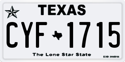 TX license plate CYF1715